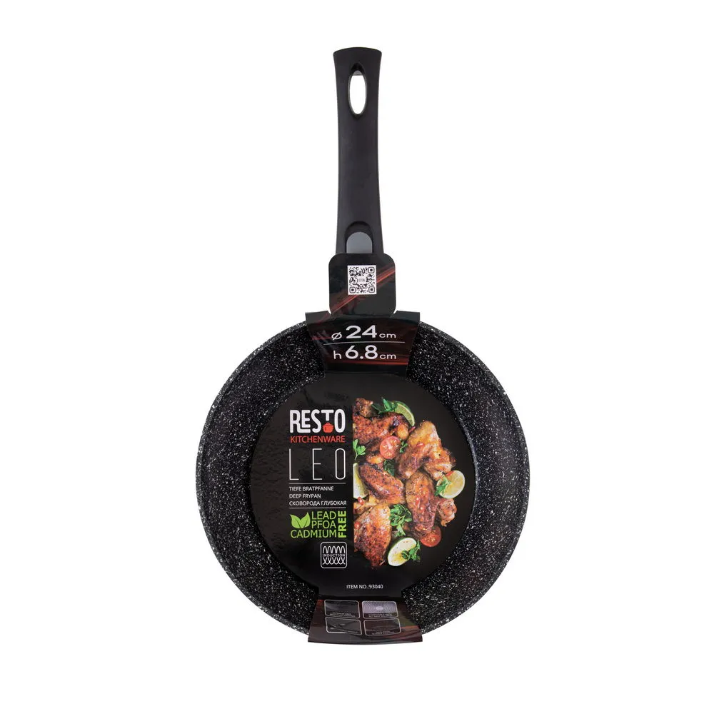 Tigaie adâncă RESTO 93040, 24cm, Negru
