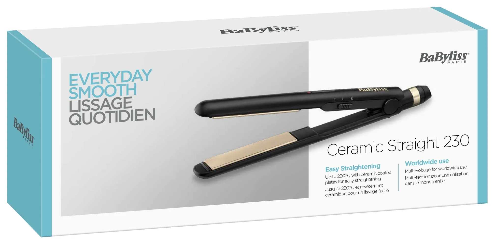 Placă de îndreptat părul BaByliss Ceramic Straight ST089E, Negru