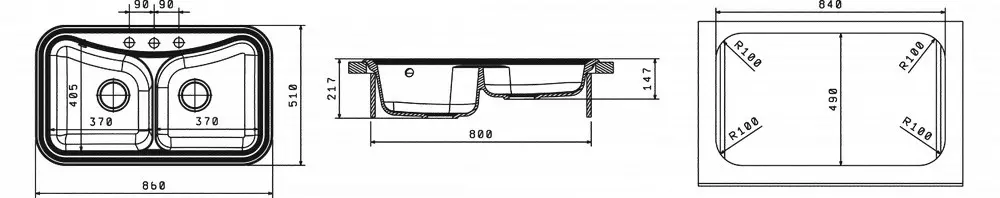 Krit 860 chiuveta Florentina (Gri)