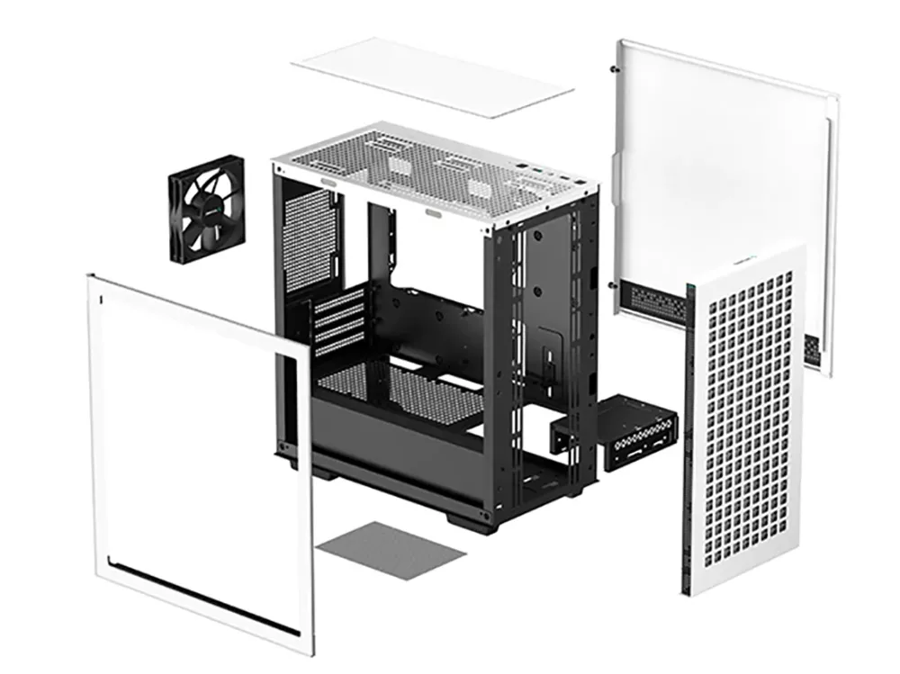 Carcasă PC Deepcool CH370, Mini-Tower, ATX PS2 , Alb