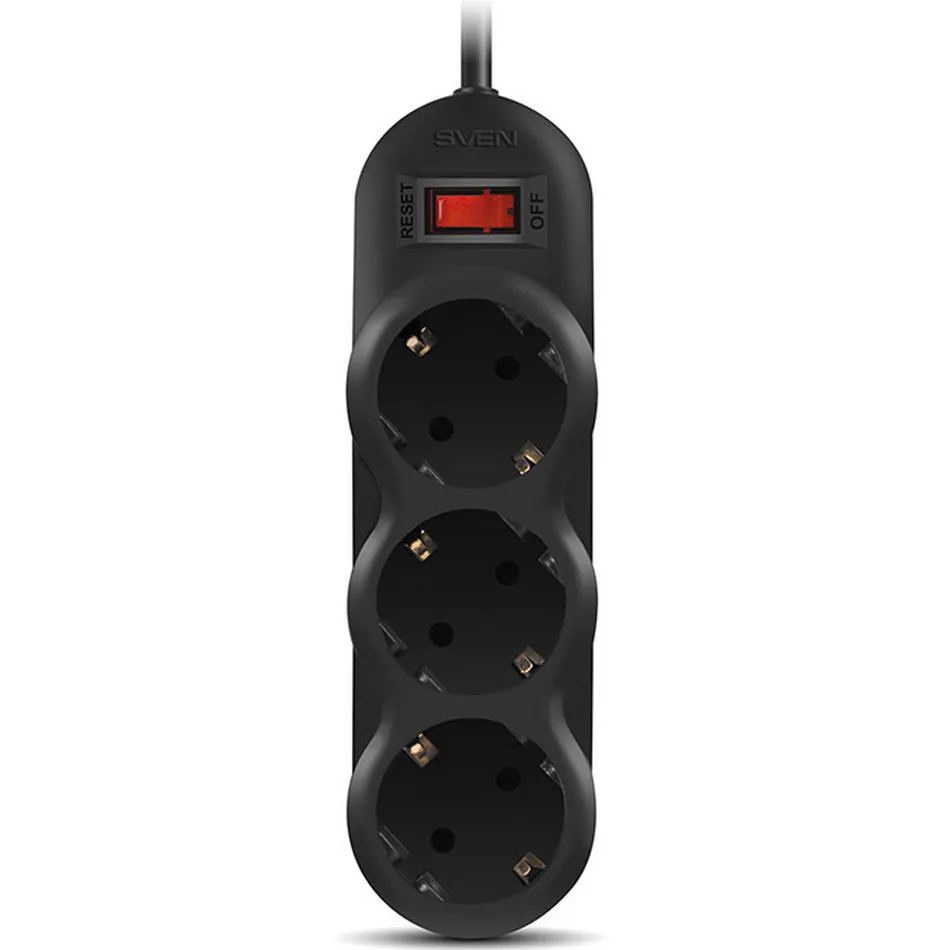 Prelungitor electric SVEN SF-03L, 3 Prize, 1,8m, Negru