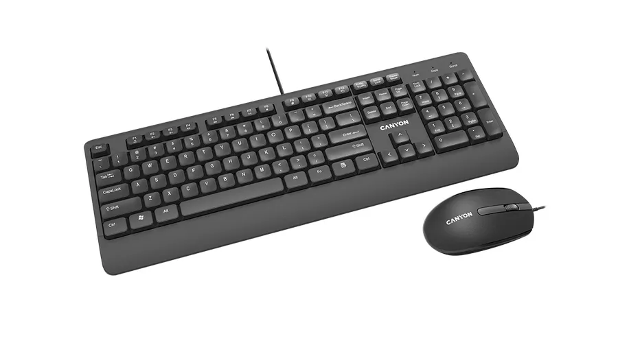 Set Tastatură + Mouse Canyon SET-14, Cu fir, Negru