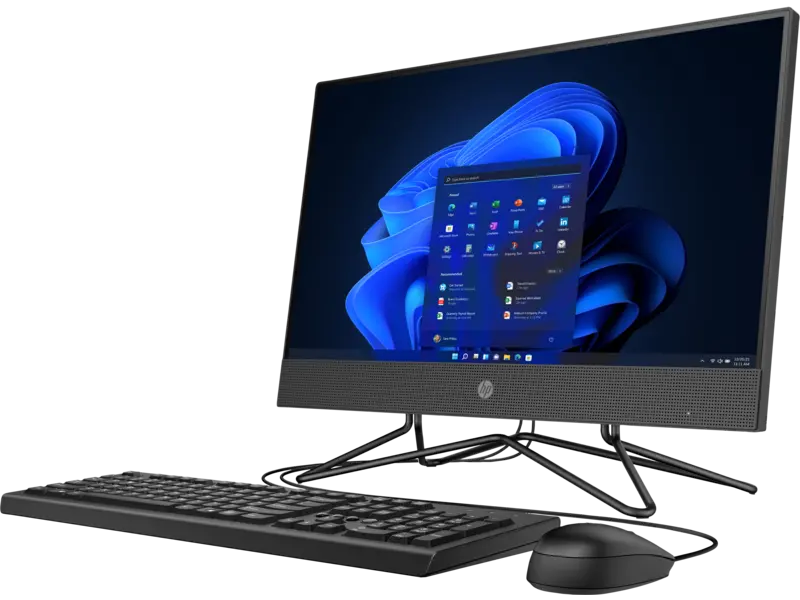 Computer All-in-One HP 200 G4, 21,5", Intel Pentium J5040, 4GB/1000GB, FreeDOS, Negru