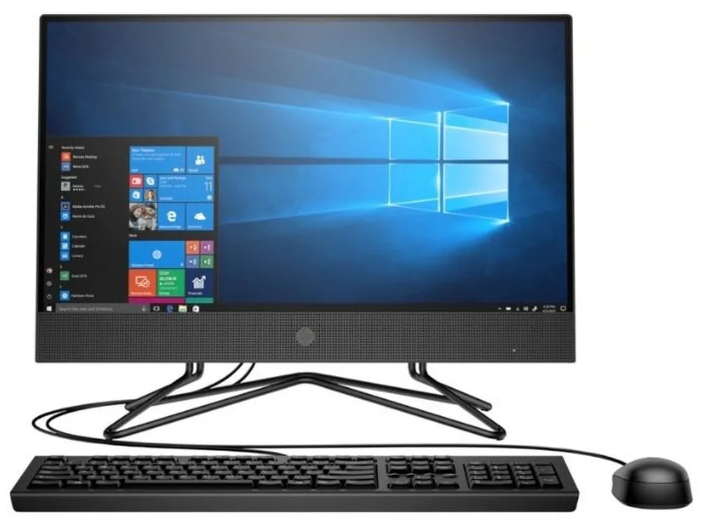 Computer All-in-One HP 200 G4, 21,5", Intel Pentium J5040, 4GB/1000GB, FreeDOS, Negru