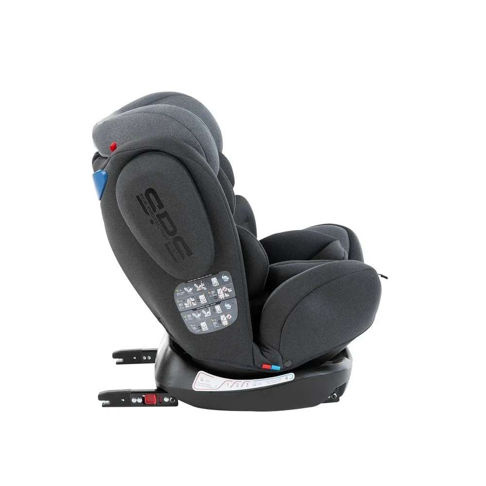 Scaun auto Kikka Boo 4 Fix DOUBLE ISOFIX, Grupa 0+/1/2/3 (0-36 kg), Gri inchis