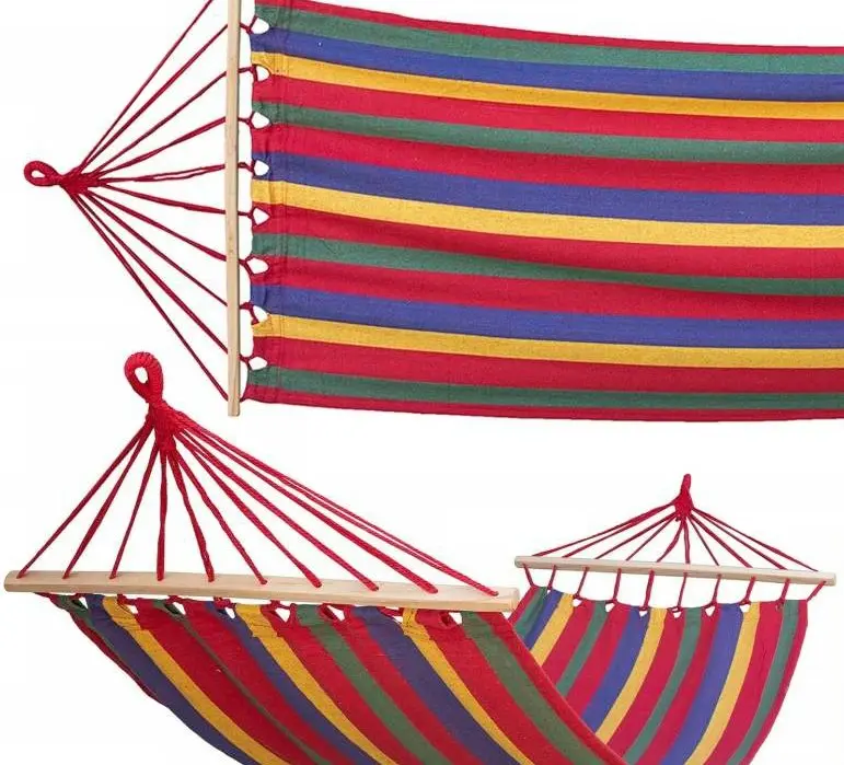 Hamac JUMI 275x80cm (cu dungi colorate rosu)