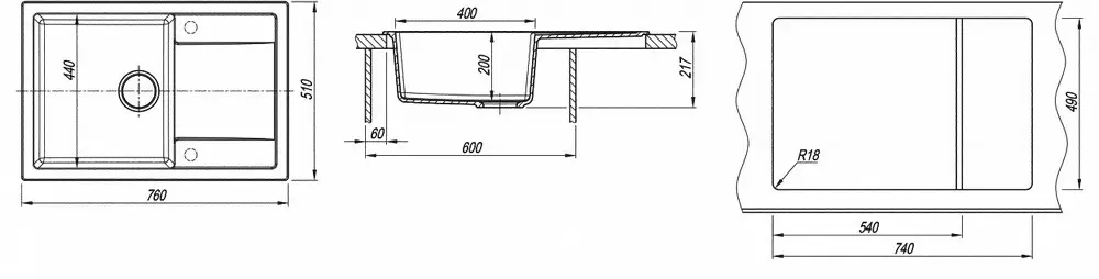 Tehno 760 chiuveta Dr: Gans (Brun-Terra)