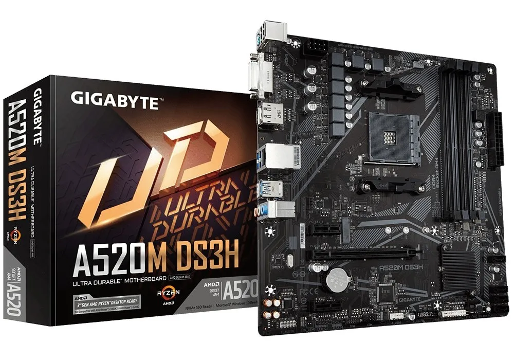 Placă de bază Gigabyte A520M DS3H 1.0, AM4, AMD A520, Micro-ATX
