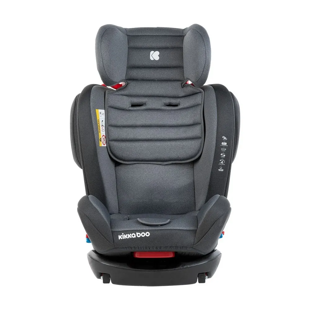 Scaun auto Kikka Boo 4 Fix DOUBLE ISOFIX, Grupa 0+/1/2/3 (0-36 kg), Gri inchis