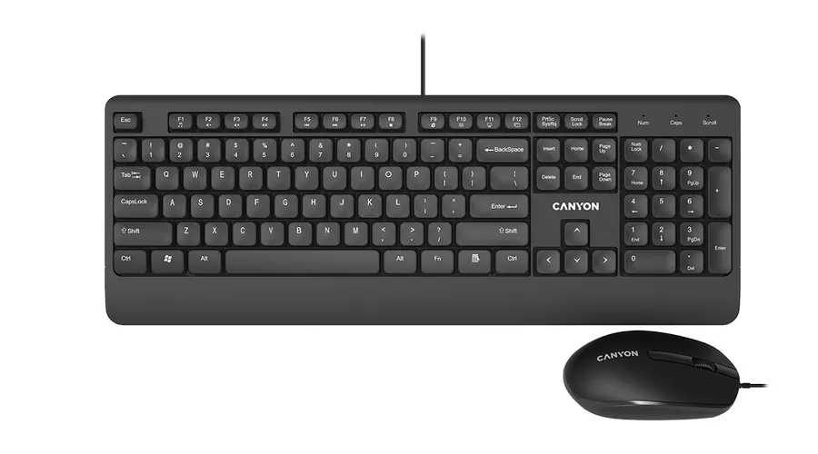Set Tastatură + Mouse Canyon SET-14, Cu fir, Negru