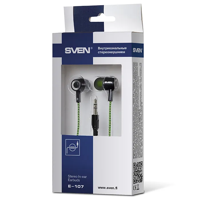 Căști SVEN E-107, Negru/Verde