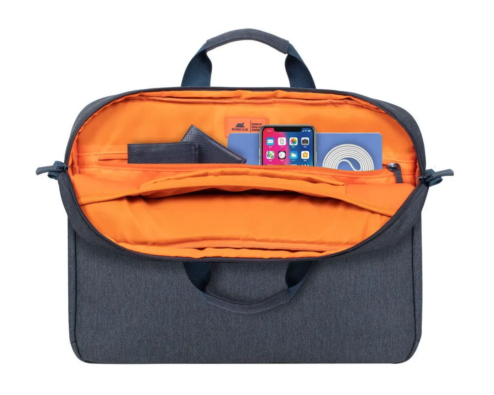 Geantă pentru Laptop RivaCase Galapagos, 15.6", Poliester, Gri închis