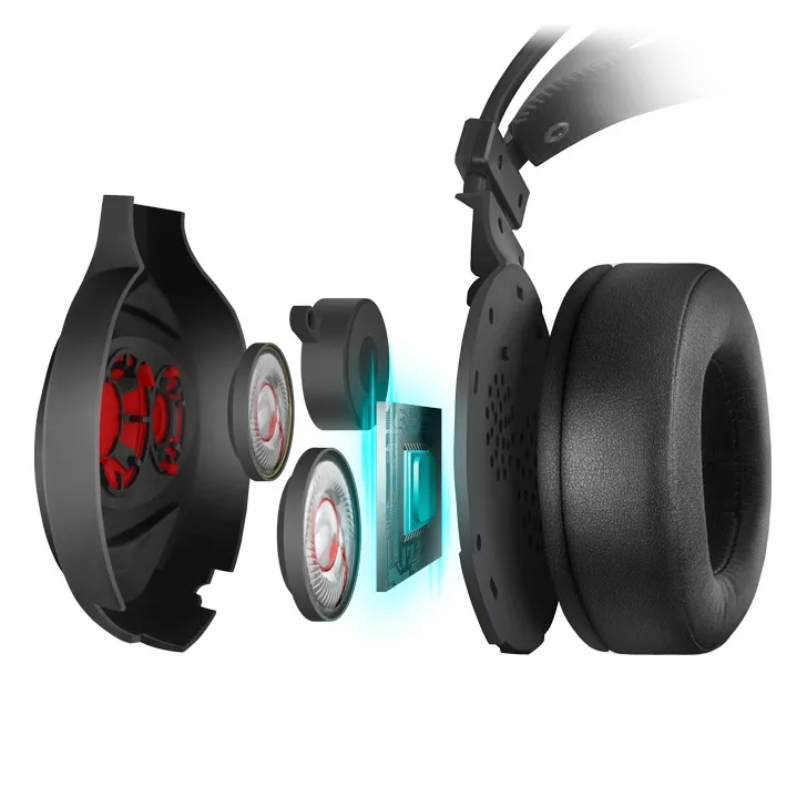 Căști gaming SVEN AP-U996MV, Cu fir, Negru/Roșu