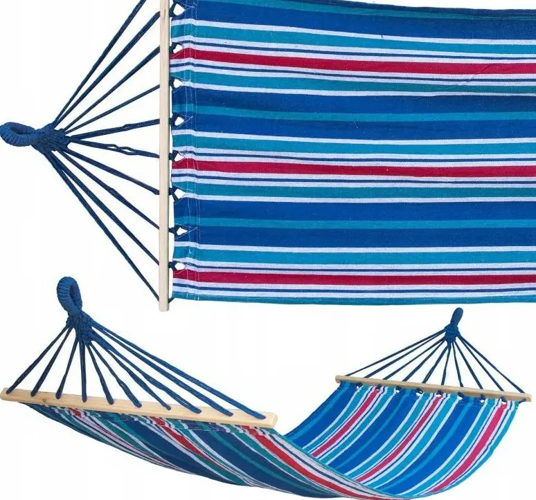 Hamac JUMI 275x80cm (cu dungi colorate albastru)