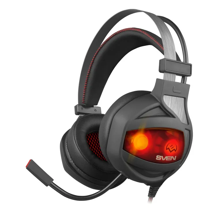 Căști gaming SVEN AP-U996MV, Cu fir, Negru/Roșu