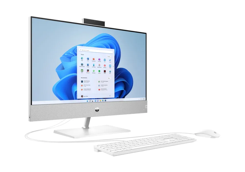 Computer All-in-One HP Pavilion 24-CA0023UR, 23,8", AMD Ryzen 3 5300U, 8GB/512GB, Windows 11 Home, Argintiu
