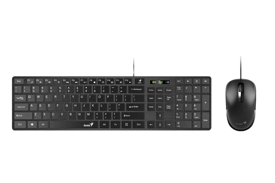Set Tastatură + Mouse Genius SlimStar C126, Cu fir, Negru