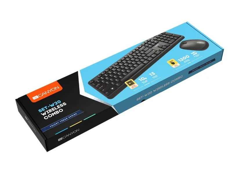 Tastatură Canyon W20, Fără fir, Negru