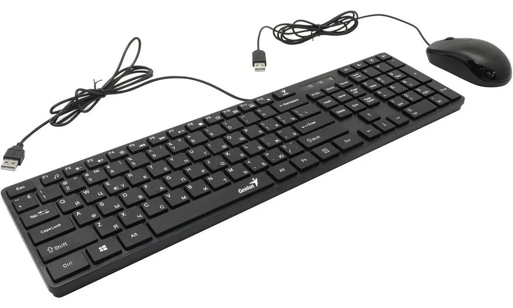 Set Tastatură + Mouse Genius SlimStar C126, Cu fir, Negru