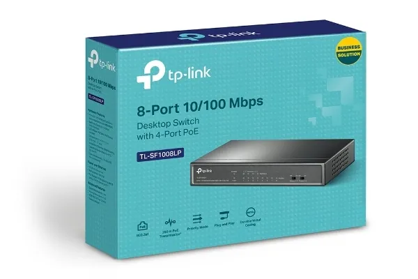 Comutator PoE TP-LINK TL-SF1008LP, 4x IEEE 802.3af