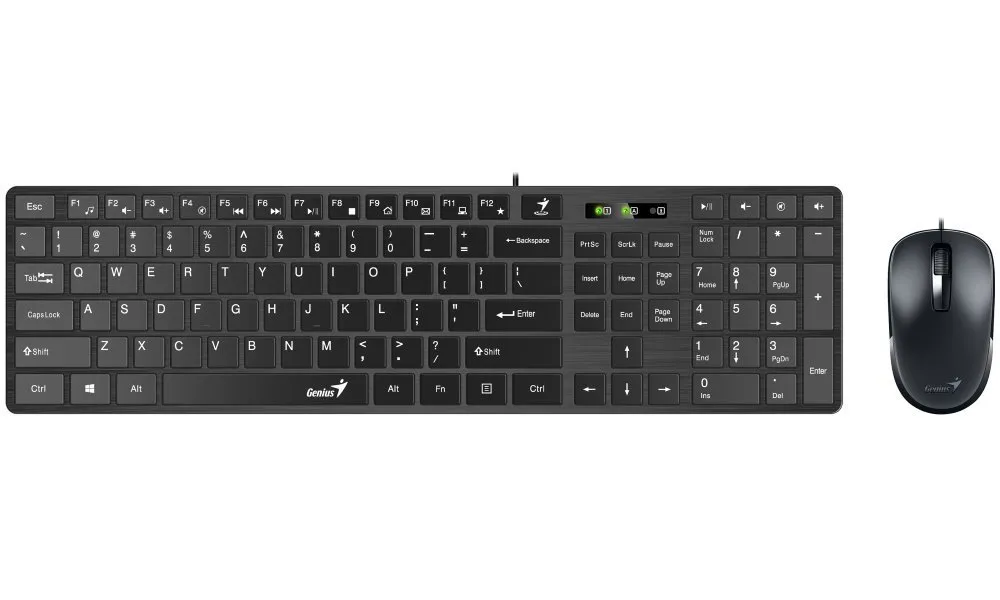 Set Tastatură + Mouse Genius SlimStar C126, Cu fir, Negru