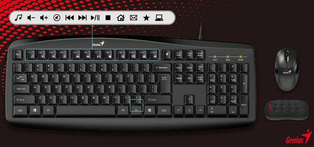 Set Tastatură + Mouse Genius Smart KM-200, Cu fir, Negru