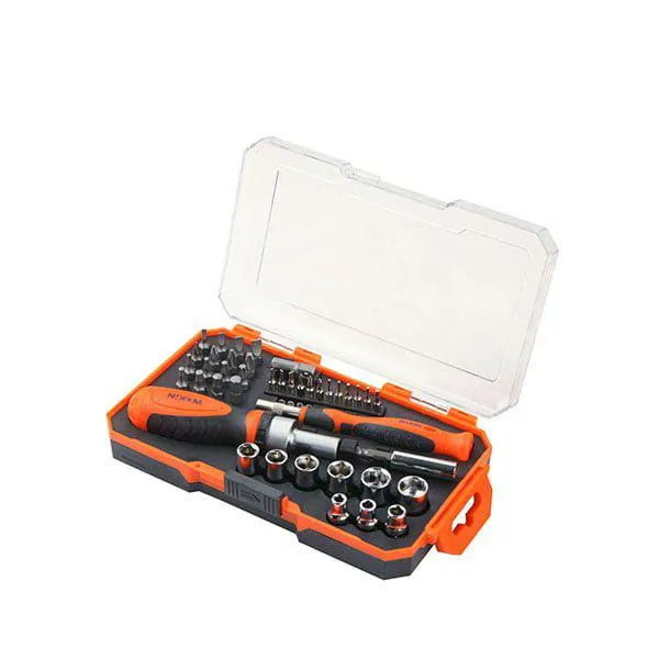 Set surubelnita de varfuri si de chei tubulare de 42 de bucati WOKIN