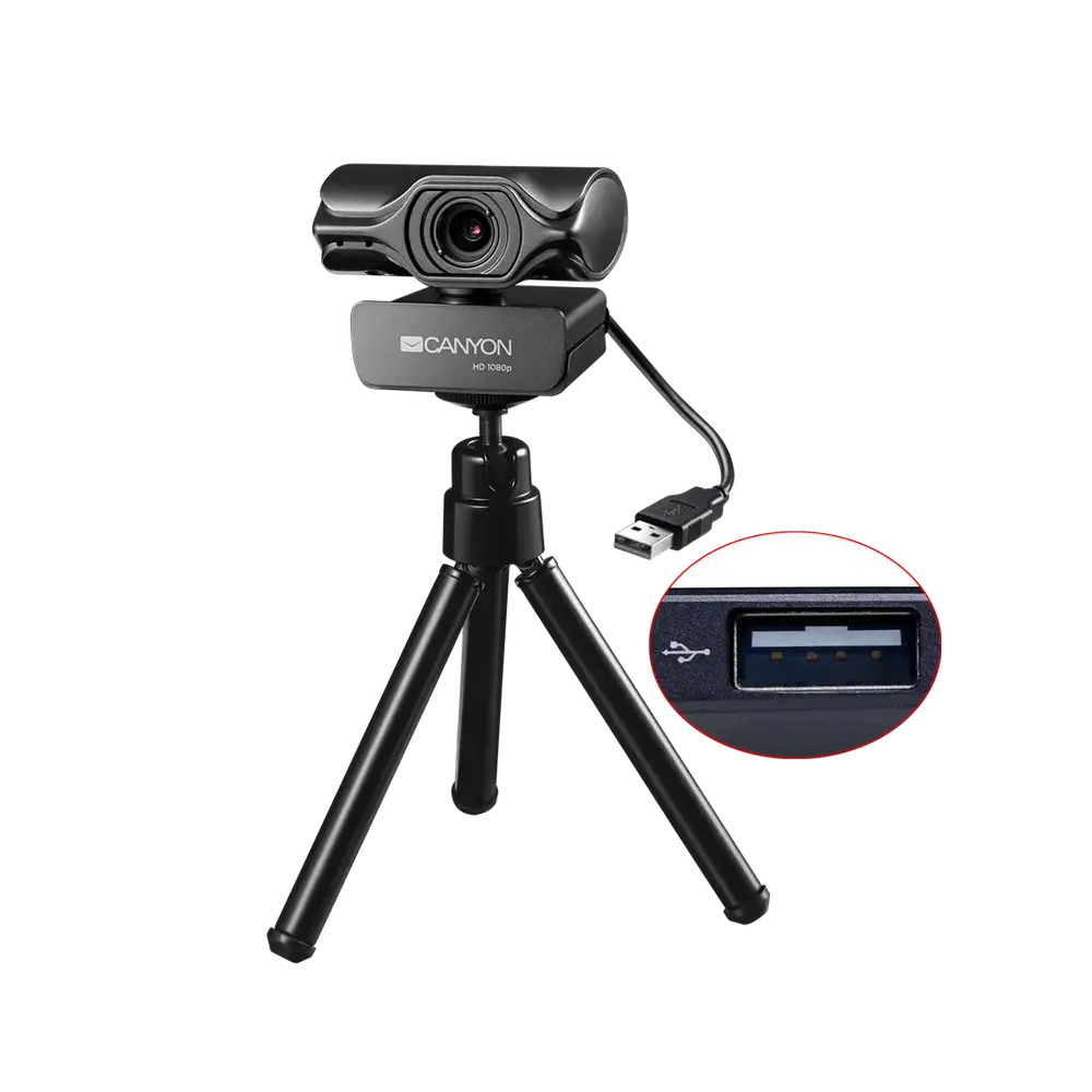 Cameră Web Canyon C6, Quad HD, Negru