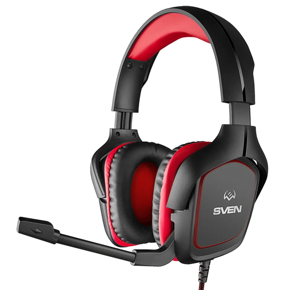 Căști gaming SVEN AP-G333MV, Cu fir, Negru/Roșu