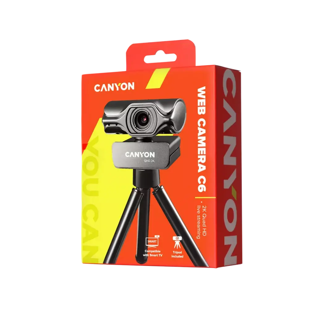 Cameră Web Canyon C6, Quad HD, Negru