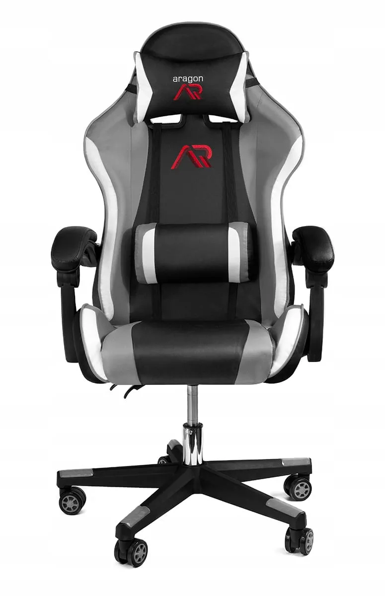 Fotoliu gaming ARAGON (gri/negru/alb)
