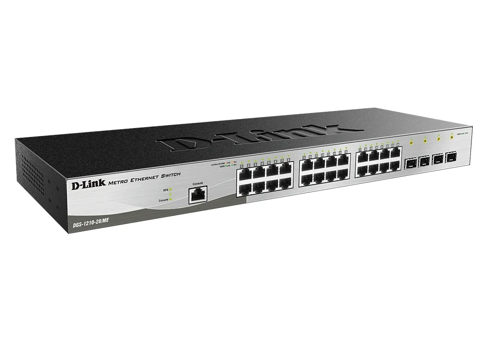 Switch de rețea D-Link DGS-1210-28/ME, 24x 10/100/1000 Mbps, 4x SFP