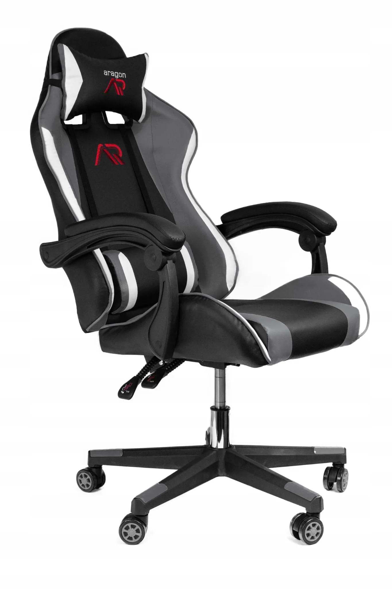 Fotoliu gaming ARAGON (gri/negru/alb)