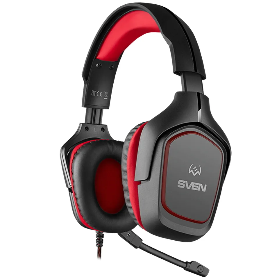 Căști gaming SVEN AP-G333MV, Cu fir, Negru/Roșu