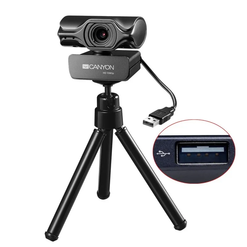 Cameră Web Canyon C6, Quad HD, Negru