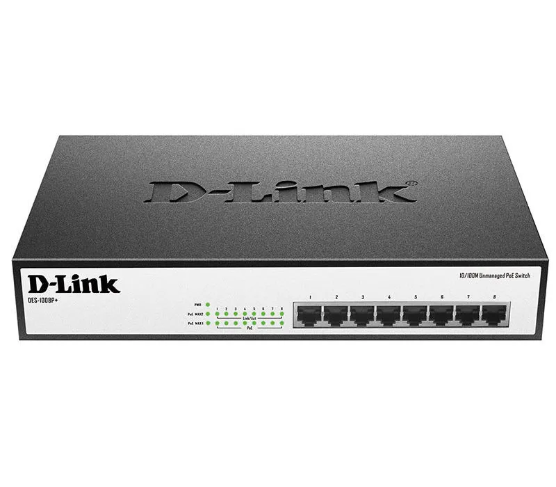 Comutator PoE D-Link DES-1008P+, 8x IEEE 802.3af/at