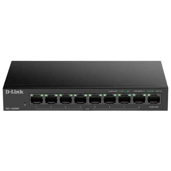 Comutator PoE D-Link DES-1009MP, 8x IEEE 802.3af/at