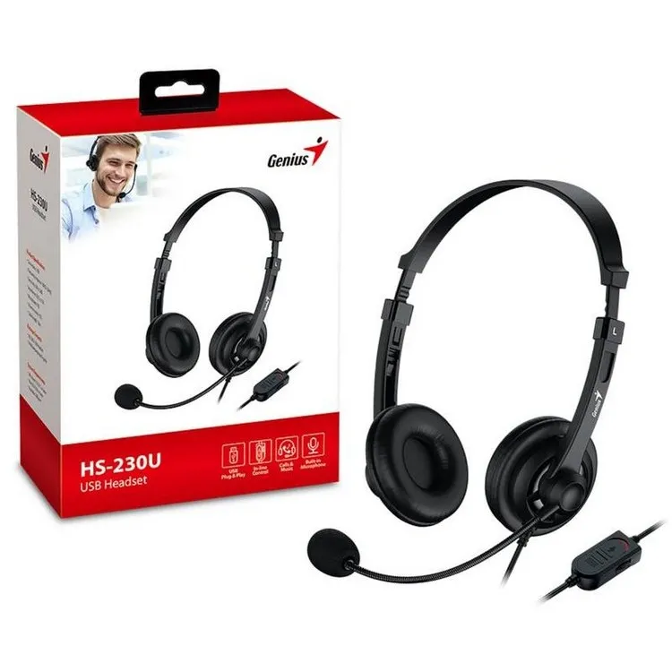 Căști Genius HS-230U, Negru