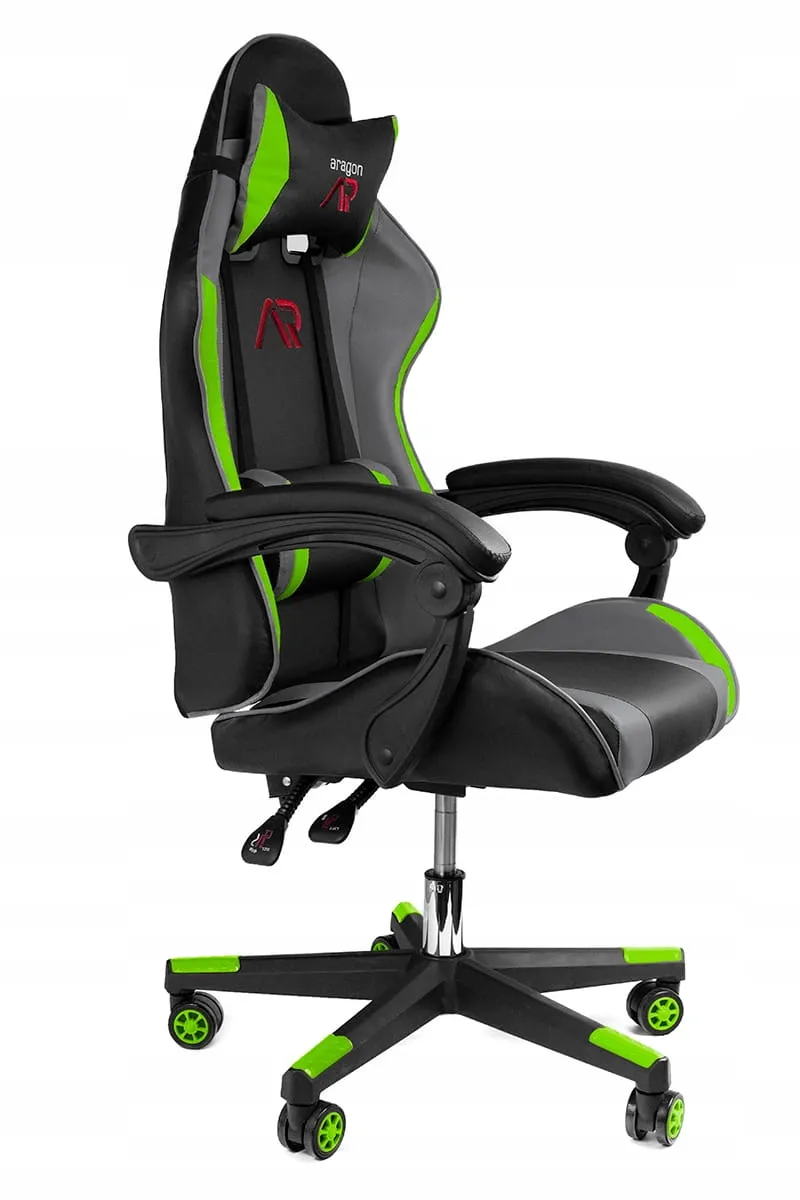 Fotoliu gaming ARAGON (gri/negru/verde)