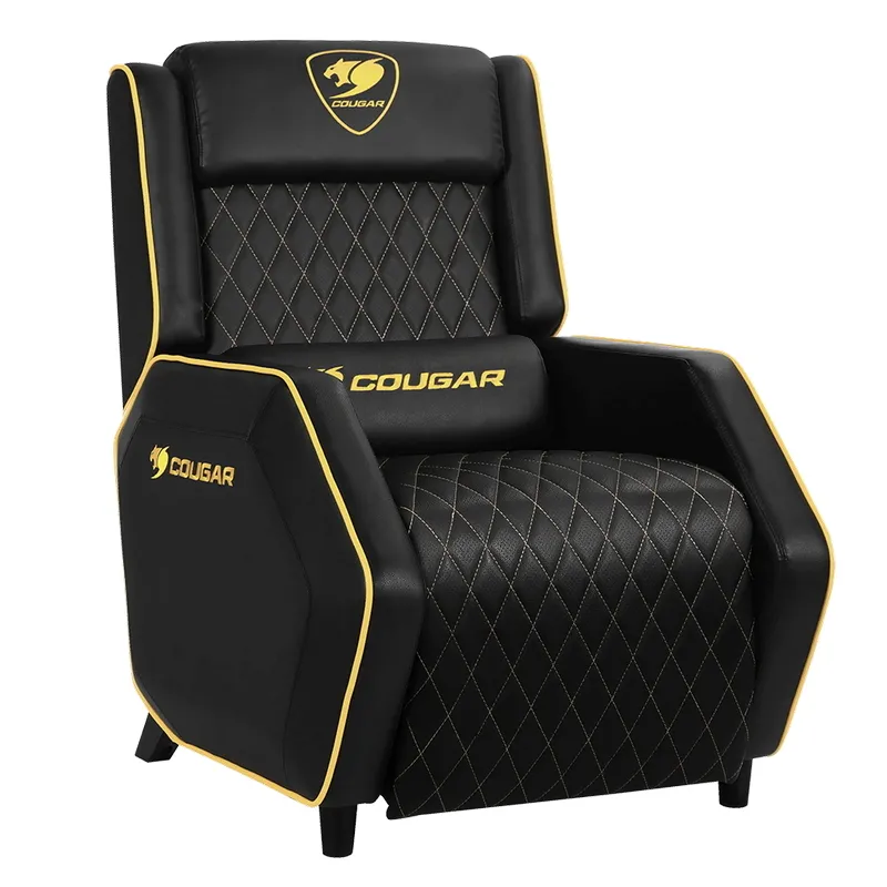 Scaun Gaming Cougar Ranger, PVC Piele, Negru/Auriu