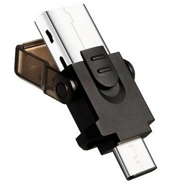 Cititor de carduri ADATA ACMR3PL-OTG-RBK, USB Type-C, USB Type-A, Negru