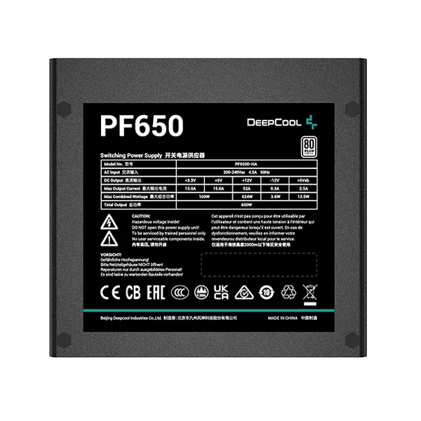 Sursă Alimentare PC Deepcool PF650, 650W, ATX
