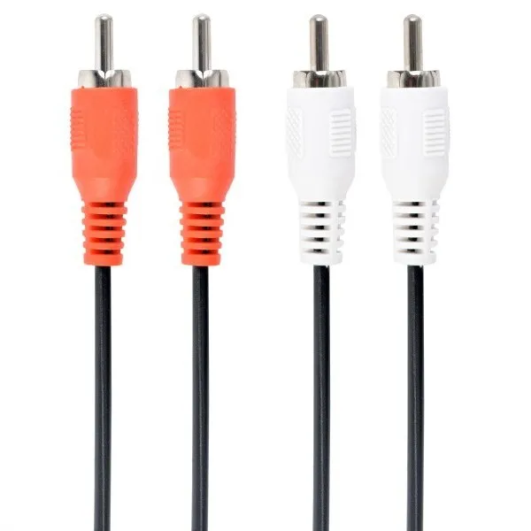 Cablu audio Cablexpert CCA-2R2R-6, 2x RCA (M) - 2x RCA (M), 1,8m, Negru