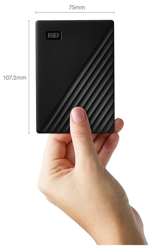 HDD portabil extern Western Digital WD My Passport,  2 TB, Negru (WDBYVG0020BBK-WESN)