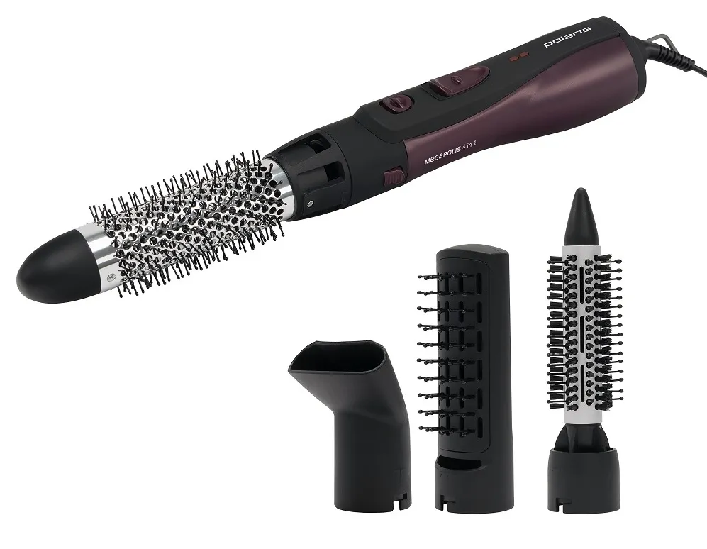 Uscător de păr-perie Polaris Megapolis Collection PHS 1024, 1000 W, Negru | Bordo