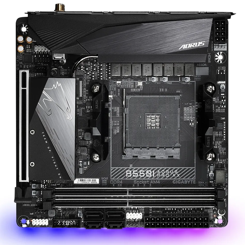 Placă de bază Gigabyte B550I AORUS PRO AX, AM4, AMD B550, Mini-ITX