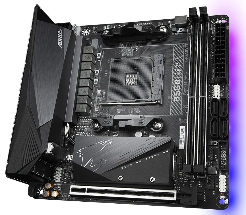 Placă de bază Gigabyte B550I AORUS PRO AX, AM4, AMD B550, Mini-ITX