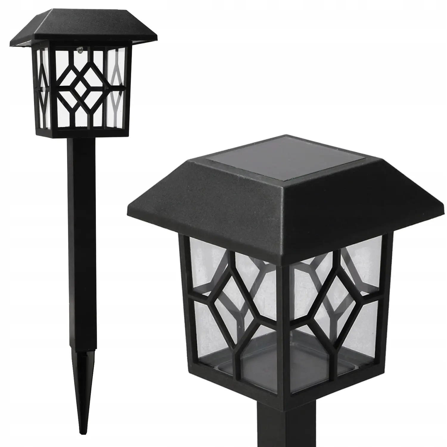 Lampa de gradina JUMI cu panou solar (forma felinar)