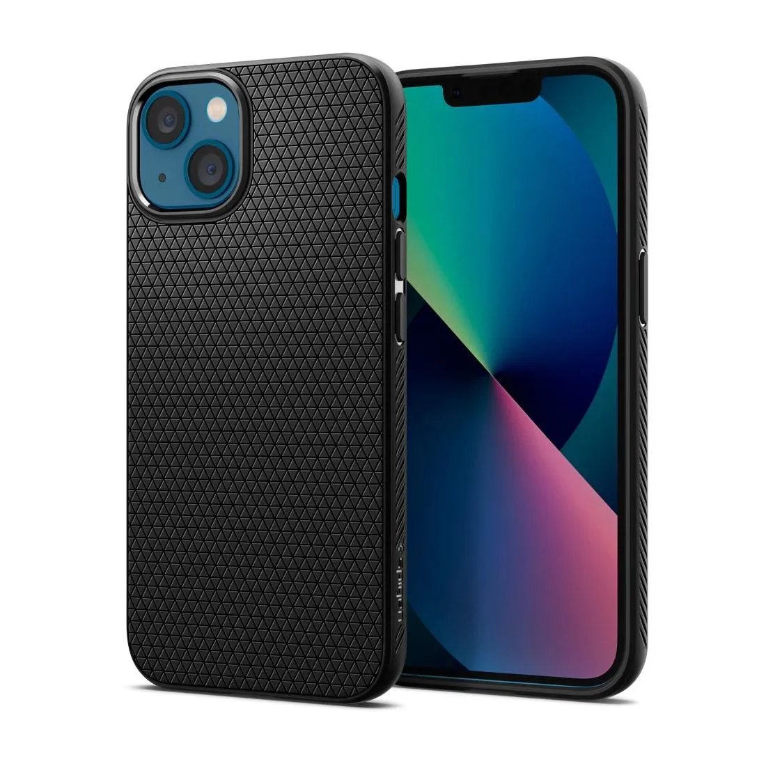 Husă Spigen iPhone 13, Liquid Air, Negru mat