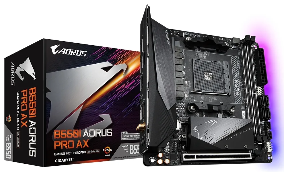 Placă de bază Gigabyte B550I AORUS PRO AX, AM4, AMD B550, Mini-ITX
